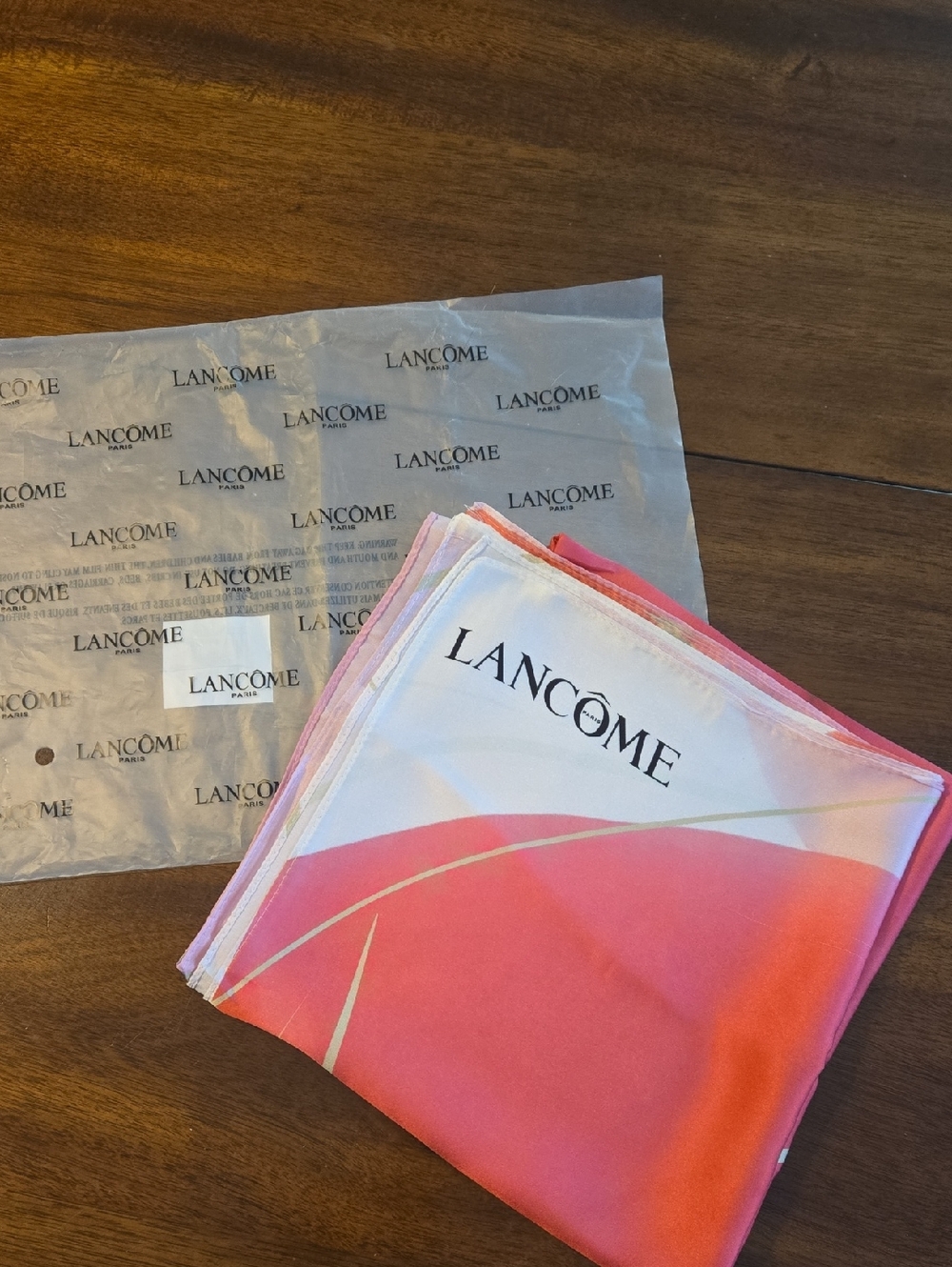 NIB Lancome Paris Large Silk Floral Scarf